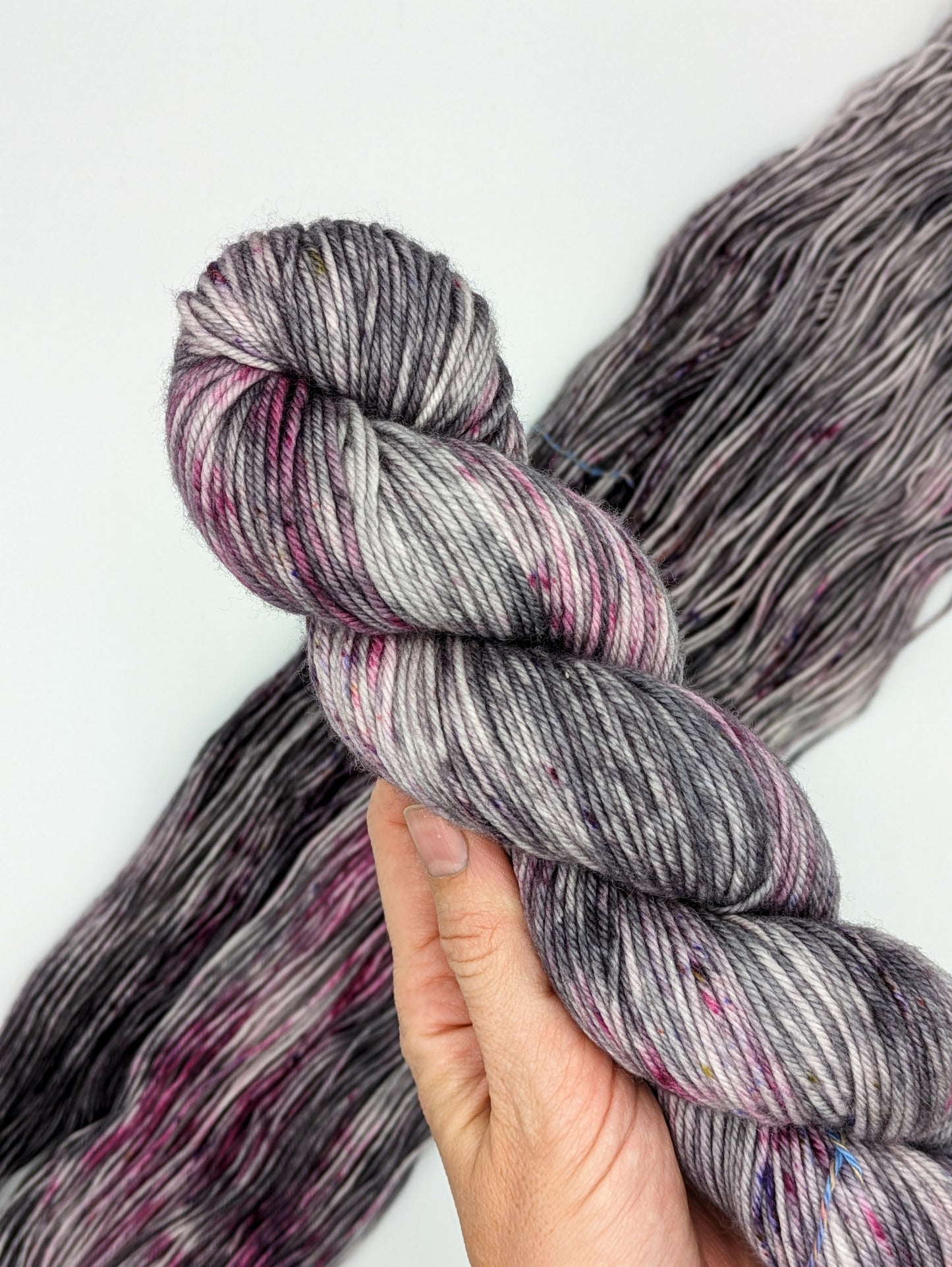 Lightning Yarn in DK weight, showcasing vibrant lightning-inspired hues