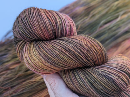 Mahogany Yarn Skein, showcasing rich brown tones