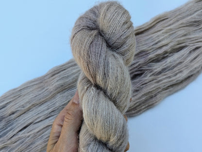 Natural Beauty Yarn in suri silk weight, showcasing natural hues